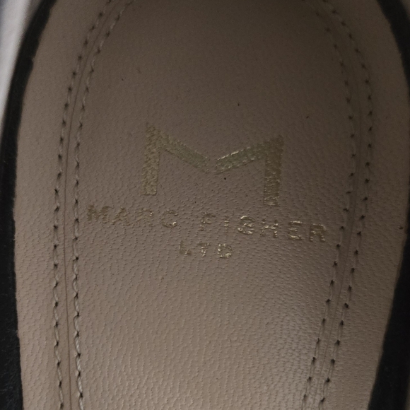Marc Fisher LTD Black Leather Flats Pointed Toe D’Orsay Size 6.5 Classic Minimal - Picture 3 of 10